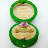 9ct Yellow Gold & Cabochon Derbyshire Blue John Band Ring Vintage c1980