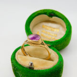 9ct Yellow Gold & Cabochon Derbyshire Blue John Band Ring Vintage c1980