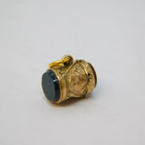 Victorian 9ct Rose Gold, Carnelian, Bloodstone Drum Form Charm Antique c1880