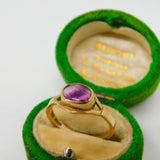 9ct Yellow Gold & Cabochon Derbyshire Blue John Band Ring Vintage c1980