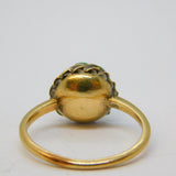Victorian 9ct Yellow Gold & Turquoise Set Floral Target Ring Antique c1860