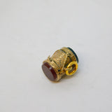 Victorian 9ct Rose Gold, Carnelian, Bloodstone Drum Form Charm Antique c1880