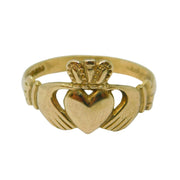 9ct Yellow Gold Irish Claddagh Wedding Ring Vintage c1970 Birmingham