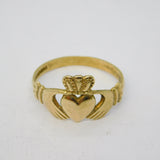9ct Yellow Gold Irish Claddagh Wedding Ring Vintage c1970 Birmingham