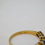 9ct Yellow Gold, Garnet, Amethyst, Citrine, Diamond Dress Ring Vintage 1996 London