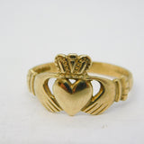 9ct Yellow Gold Irish Claddagh Wedding Ring Vintage c1970 Birmingham