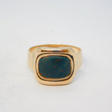 George III 9ct Rose Gold Bloodstone Set Mourning Ring Antique c1800