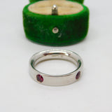 .950 Platinum & 0.2ct Natural Ruby Eternity Ring Vintage 2008 Edinburgh