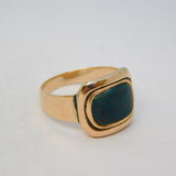 George III 9ct Rose Gold Bloodstone Set Mourning Ring Antique c1800