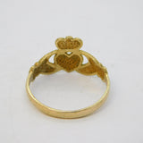 9ct Yellow Gold Irish Claddagh Wedding Ring Vintage c1970 Birmingham