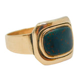 George III 9ct Rose Gold Bloodstone Set Mourning Ring Antique c1800