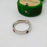 .950 Platinum & 0.2ct Natural Ruby Eternity Ring Vintage 2008 Edinburgh