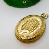 Victorian 9ct Gold Back & Front Buckle Form Sweetheart Locket Antique c1890