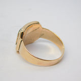 George III 9ct Rose Gold Bloodstone Set Mourning Ring Antique c1800