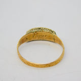 Victorian 15ct Gold, Coral, Seed Pearl Mourning Ring 'Anna, 1870' Antique