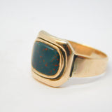 George III 9ct Rose Gold Bloodstone Set Mourning Ring Antique c1800