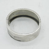 Victorian Sterling Silver & Gold Owl & Folate Pattern Cuff Bangle Antique c1860