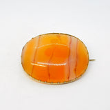 George III 9ct Gold Carnelian Agate Mourning Brooch 'Died Oct. 1, 1813' Antique