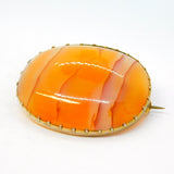 George III 9ct Gold Carnelian Agate Mourning Brooch 'Died Oct. 1, 1813' Antique