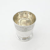 Victorian French Sterling Silver Floral Pattern Beaker or Cup Antique c1900