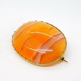 George III 9ct Gold Carnelian Agate Mourning Brooch 'Died Oct. 1, 1813' Antique