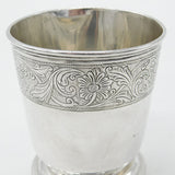Victorian French Sterling Silver Floral Pattern Beaker or Cup Antique c1900
