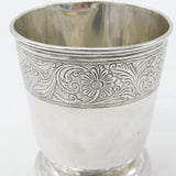 Victorian French Sterling Silver Floral Pattern Beaker or Cup Antique c1900
