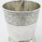 Victorian French Sterling Silver Floral Pattern Beaker or Cup Antique c1900