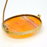 George III 9ct Gold Carnelian Agate Mourning Brooch 'Died Oct. 1, 1813' Antique