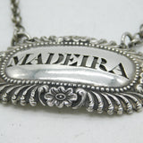 George III Sterling Silver Floral Madeira Decanter Label Antique 1817 London