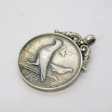 Art Deco Sterling Silver Racing Pigeon Sporting Fob Medal Antique Birmingham