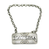 George III Sterling Silver Shell Pattern Madeira Decanter Label Antique 1798 London