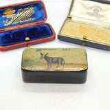 Georgian Papier Mache 'Axe My Ass' Donkey Snuff Box Antique c1820