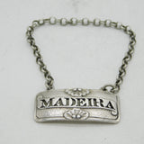 George III Sterling Silver Shell Pattern Madeira Decanter Label Antique 1798 London