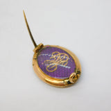 George III 9ct Gold, Sapphire & Seed Pearl Mourning Brooch Antique c1810