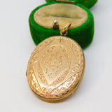 Victorian 9ct Gold Back & Front Floral Pattern Sweetheart Locket Antique c1890