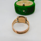 George III 15ct Rose Gold Cabochon Banded Red Agate Signet Ring Antique c1790