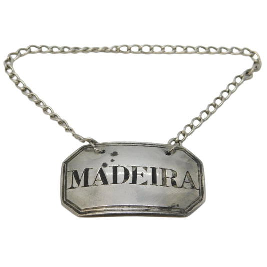 George IV Sterling Silver Madeira Decanter Label Antique 1826 London