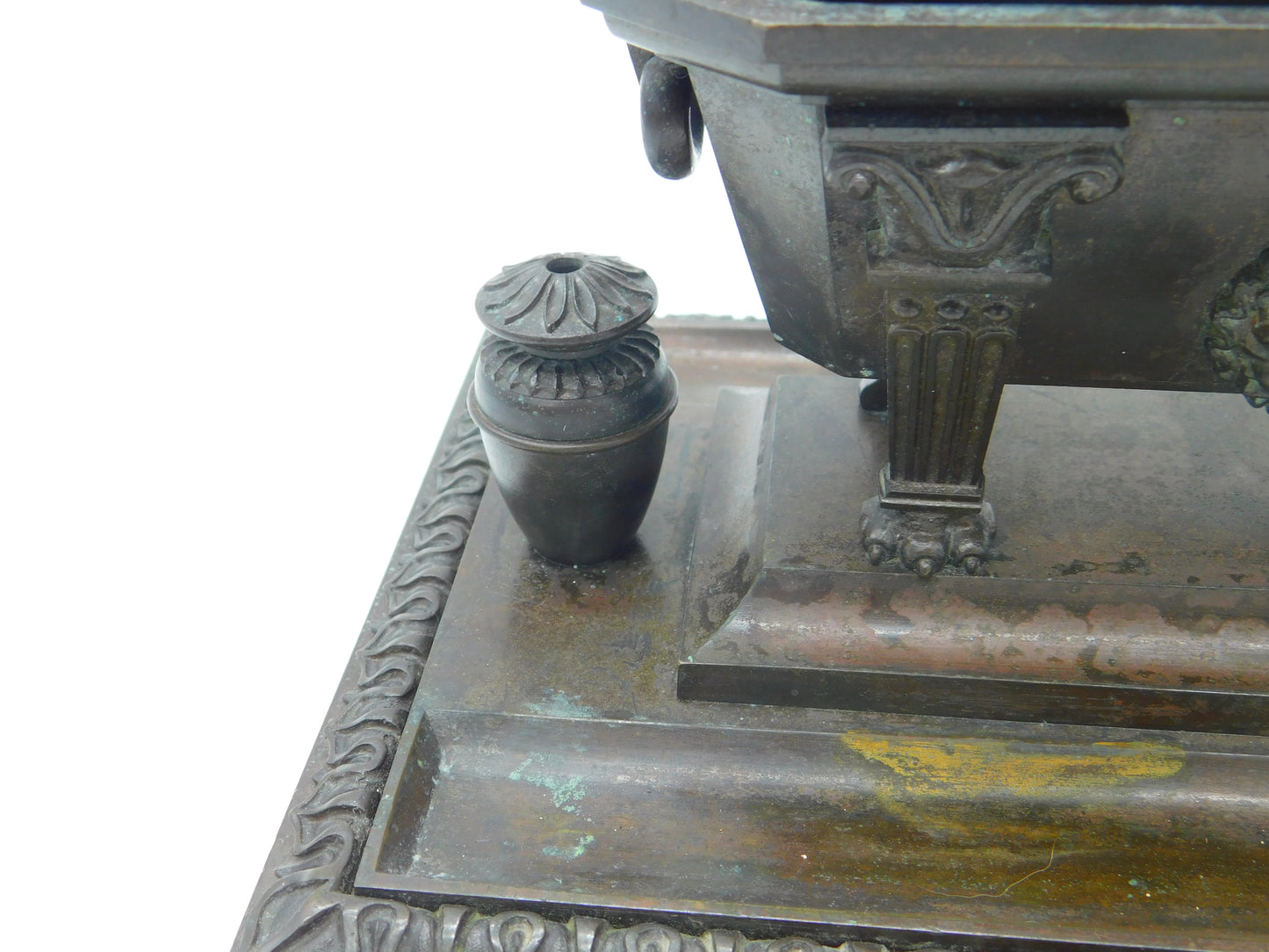 Regency Grand Tour Cast Bronze Sarcophagus Scipio Tomb Inkwell c1820 Georgian