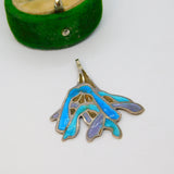 Alastair Norman Grant Sterling Silver & Enamel Sycamore Leaf Pendant Vintage