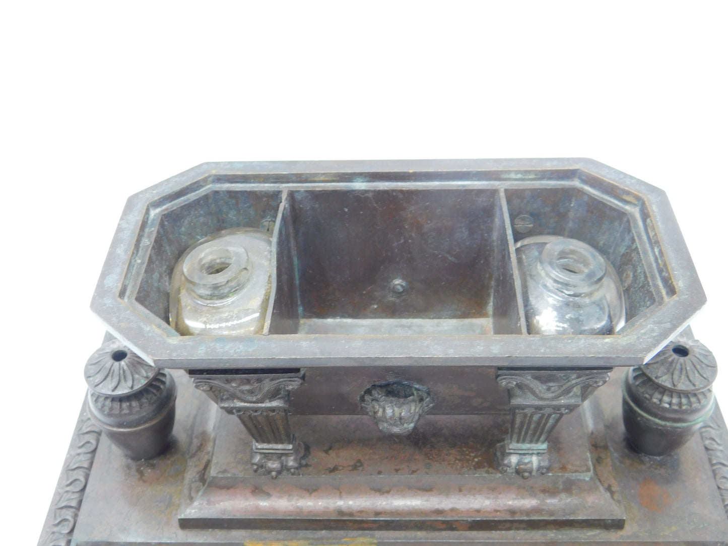 Regency Grand Tour Cast Bronze Sarcophagus Scipio Tomb Inkwell c1820 Georgian