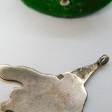 Alastair Norman Grant Sterling Silver & Enamel Sycamore Leaf Pendant Vintage