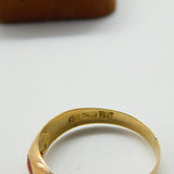 19th Century 8ct .333 Gold, Garnet & Seed Pearl Band Ring c1860 Antique Austrian