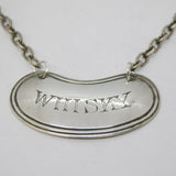 Sterling Silver Whisky Noggin Decanter Label Antique 1926 Sheffield