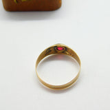 19th Century 8ct .333 Gold, Garnet & Seed Pearl Band Ring c1860 Antique Austrian