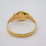 Victorian 9ct Yellow Gold, Garnet & Seed Pearl Dress Ring Antique c1860