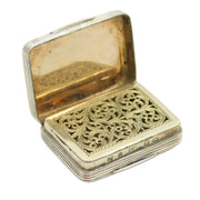 George IV Sterling Silver Lined Floral Vinaigrette Antique 1825 Birmingham