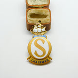 Gold Plated Enamel Royal Over-Seas League Chairman Medal by Garrard's c1990