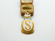 Gold Plated Enamel Royal Over-Seas League Chairman Medal by Garrard's c1990