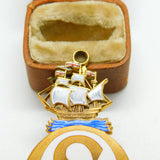 Gold Plated Enamel Royal Over-Seas League Chairman Medal by Garrard's c1990